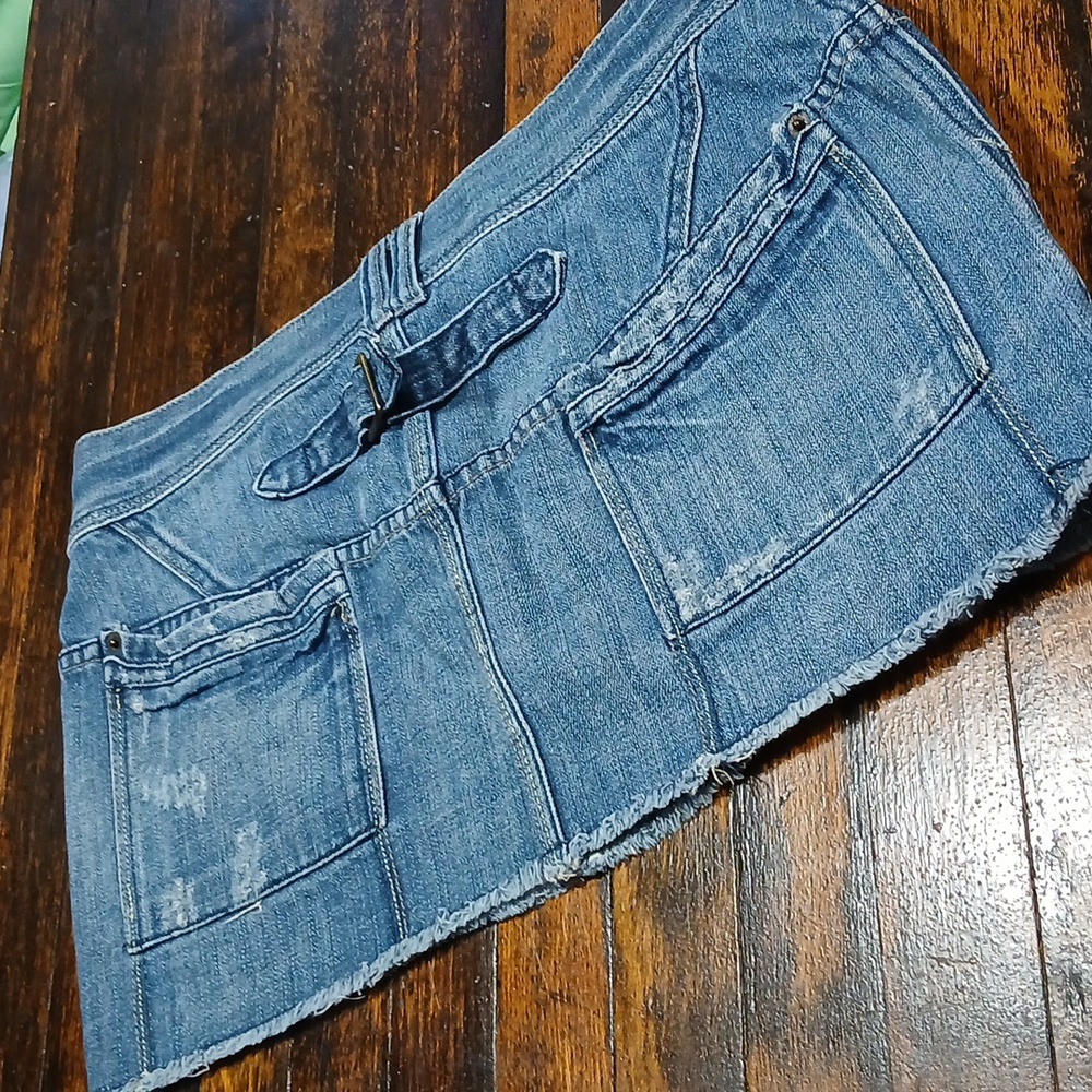 Denim Blue Women's MINI  Skirt lowest Rise Size 11 - Picture 4 of 8